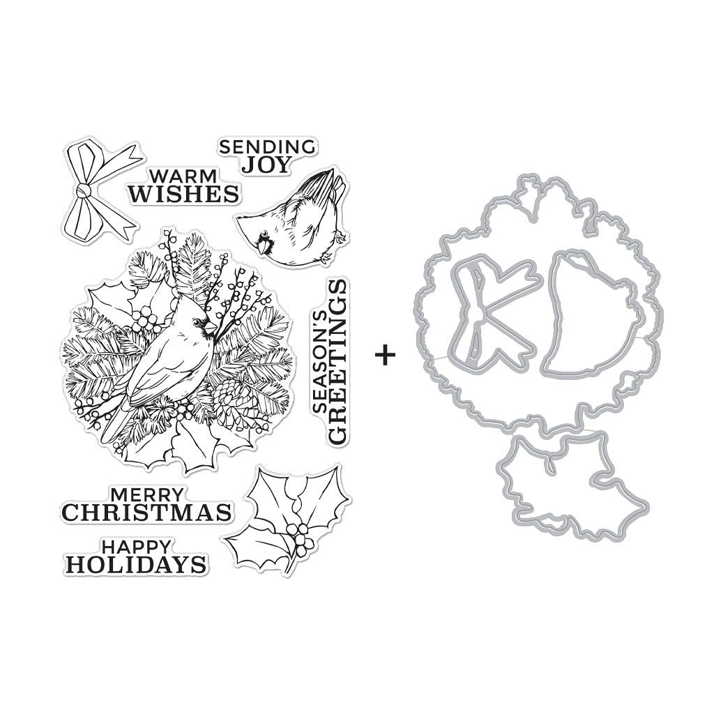 Hero Arts Stamp & Die Set Holiday Cardinal (SB330)