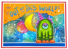 Load image into Gallery viewer, Art by Marlene Out of this World Clear Stamp Set Space Cats (ABM-OOTW-STAMP71)
