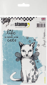 Carabelle Studio Cling Stamp Cat Angel by Birgit Koopsen (SA60373E)