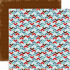 Carta Bella Paper Company All Bundled Up Collection 12x12 Scrapbook Paper Chevron (CB-ABU36007)