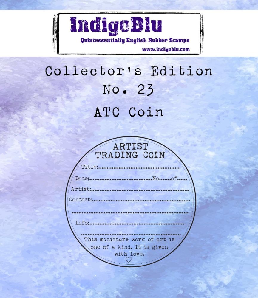 IndigoBlu Quintessentially English Rubber Stamps  Collector's Edition No. 23 ATC Coin (IND492)