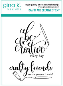 Gina K. Designs Clear Stamp Set Crafty & Creative