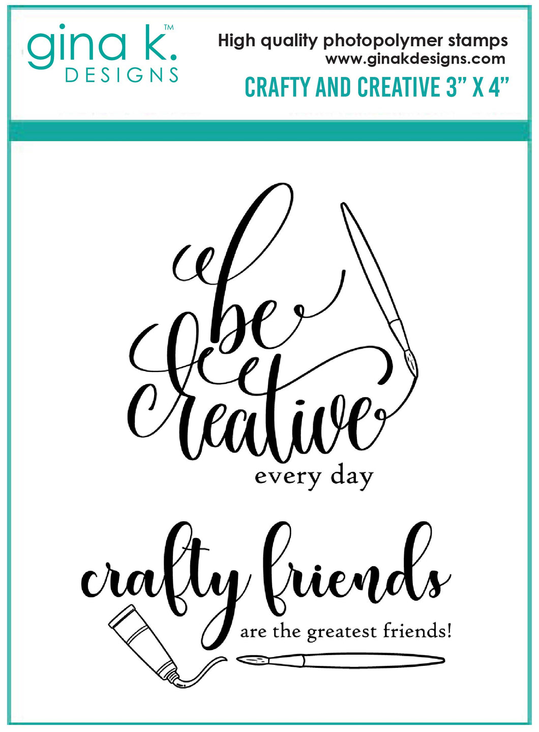 Gina K. Designs Clear Stamp Set Crafty & Creative