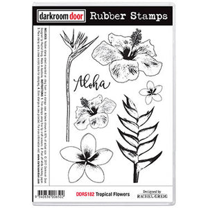 Darkroom Door Rubber Stamps Tropical Flowers (DDRS182)