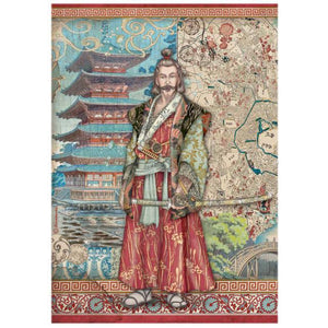 Stamperia Sir Vagabond in Japan Collection A4 Rice Paper Samurai (DFSA4613)