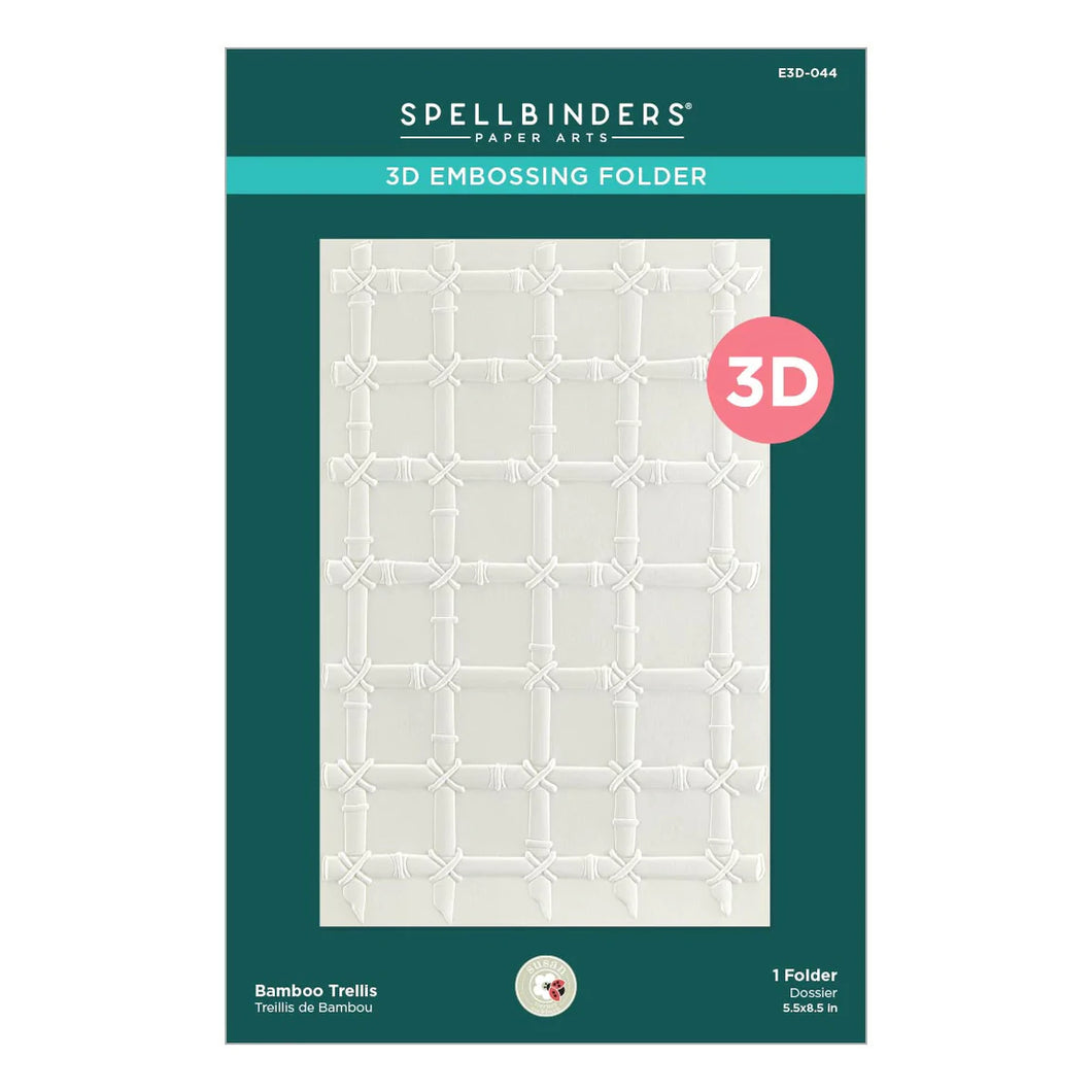 Spellbinders Paper Arts Bamboo Trellis 3D Embossing Folder by Susan Tierney-Cockburn (E3D-044)