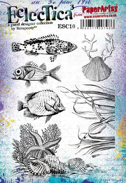 PaperArtsy Stamp Set Fish designed by Scrapcosy (ESC10)