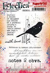 PaperArtsy Stamp Set Notes & Obvs. by Sara Naumann (ESN51)