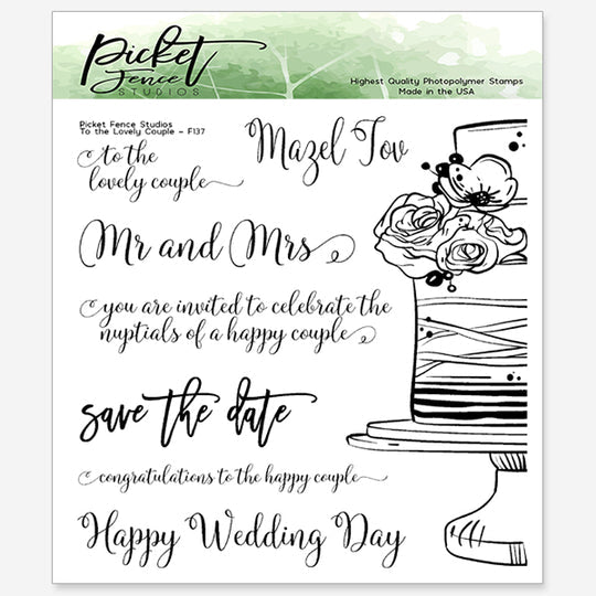 Picket Fence Studios Photopolymer Stamps To the Lovely Couple (F-137)