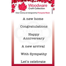 Load image into Gallery viewer, Woodware Craft Collection Clear Stamp Set Mini Wordings (FRM008)
