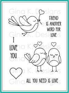 Gina K Designs Photopolymer Clear Stamps All You Need is Love