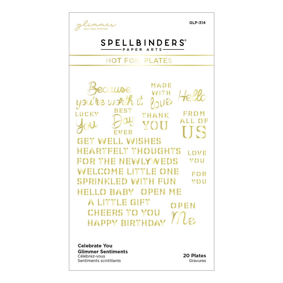 Spellbinders Paper Arts Essential Glimmer Hot Foil Plate Celebrate You (GLP-314)