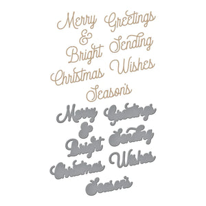 Spellbinders Paper Arts Seasonal Motifs Hot Foil Merry Glimmer Sentiments (GLP-346)