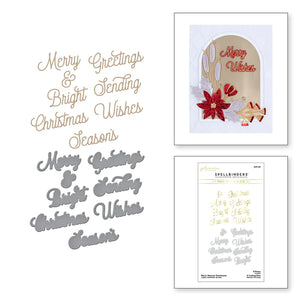 Spellbinders Paper Arts Seasonal Motifs Hot Foil Merry Glimmer Sentiments (GLP-346)