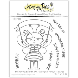 Honey Bee Stamps Stamp & Die Set Bee Young Banner Day (HBST-353)