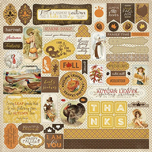 Authentique Scrapbook Paper Harvest Collection Details (HVT007)