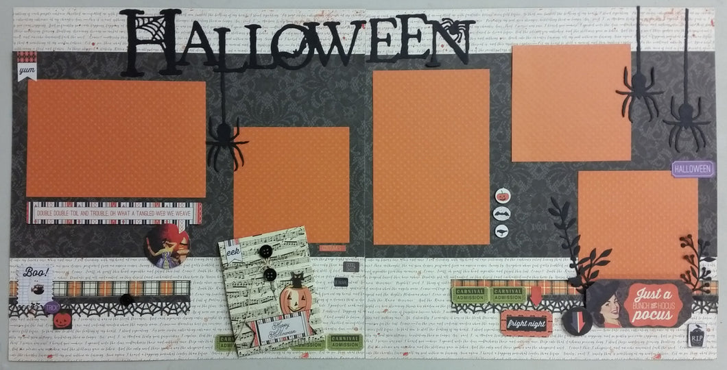 Halloween 2 Page Scrapbook Layout Kit