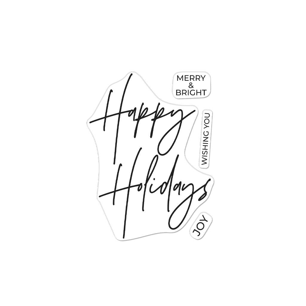 Hero Arts Clear Stamp & Hot Foil Plate Happy Holidays (CM646)