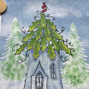 PaperArtsy Stencil Holly Cottage designed by Kay Carley (PS213)