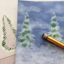 Load image into Gallery viewer, PaperArtsy Stencil Winter Trees designed by Kay Carley (PS216)
