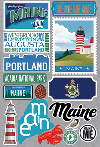 Reminisce Die Cut Stickers Jet Setters Maine (JET-018)