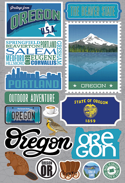 Reminisce Die Cut Stickers Jet Setters Oregon (JET-036)