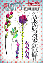 Load image into Gallery viewer, PaperArtsy Rubber Stamp Set Buds and Script designed by Jo Firth-Young (JOFY103)
