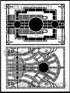 StencilGirl Products - Art Deco Bookplate 9" x 12" Stencil by Gwen Lafleur (L501)