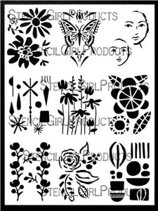 StencilGirl Products ATC Mix Up 9" x 12" Stencil by Jennifer Evans (L654)