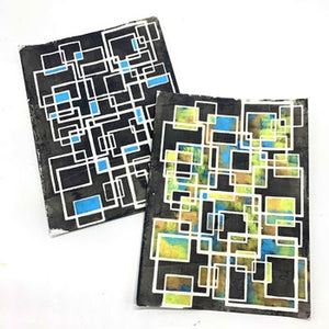 StencilGirl Products - Squares Overlapping Filled 1 9" x 12" Stencil (L781)