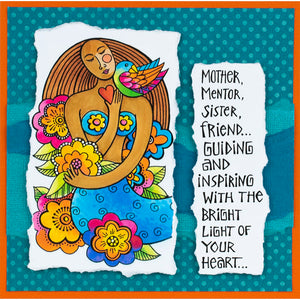 Stampendous Cling Rubber Stamp Inspiring Light designed by Laurel Burch (LBCN002)