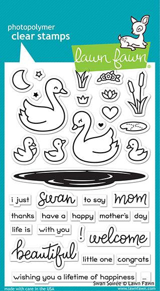 LawnFawn Photopolymer Clear Stamp & Die Set Swan Soiree (LF2220)