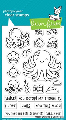 LawnFawn Photopolymer Clear Stamp & Die Set Ocean Shell-fie (LF2330)