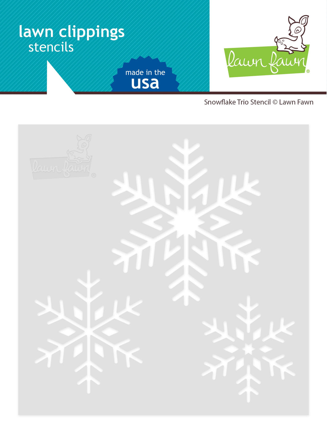 Lawn Fawn Lawn Clippings Stencils - Snowflake Trio Stencil (LF2460)