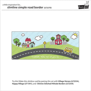 Lawn Fawn Lawn Cuts Custom Craft Dies  Slimline Simple Road Border (LF2570)