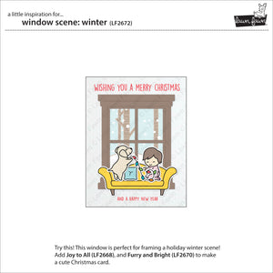 Lawn Fawn Custom Craft Die & Stamp Set Window Scene Winter (LF2673)