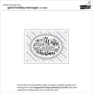 Lawn Fawn Custom Craft Die & Stamp Set Giant Holiday Messages (LF2681)