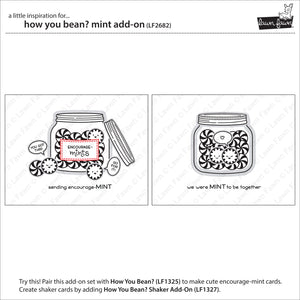 Lawn Fawn Custom Craft Die & Stamp Set How You Bean? Mint Add On (LF2683)