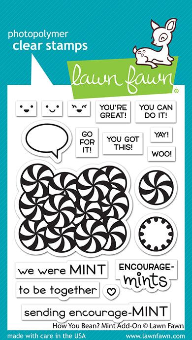 Lawn Fawn Custom Craft Die & Stamp Set How You Bean? Mint Add On (LF2683)