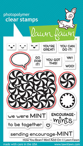 Lawn Fawn Custom Craft Die & Stamp Set How You Bean? Mint Add On (LF2683)