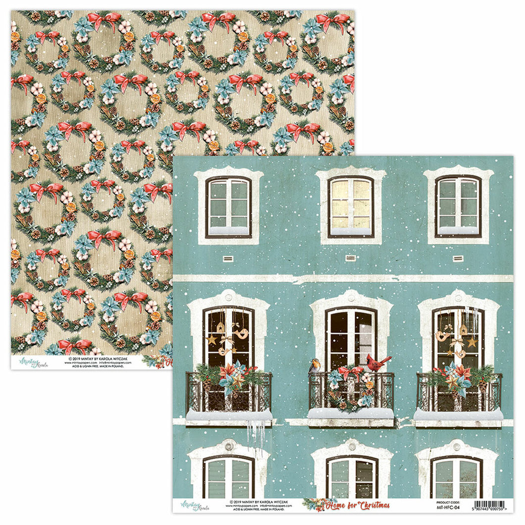 Mintay Home for Christmas Collection 12x12 Scrapbook Paper Windows (MT-HFC-04)