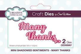 Creative Expressions Craft Dies by Sue Wilson - Many Thanks (CEDSS007)