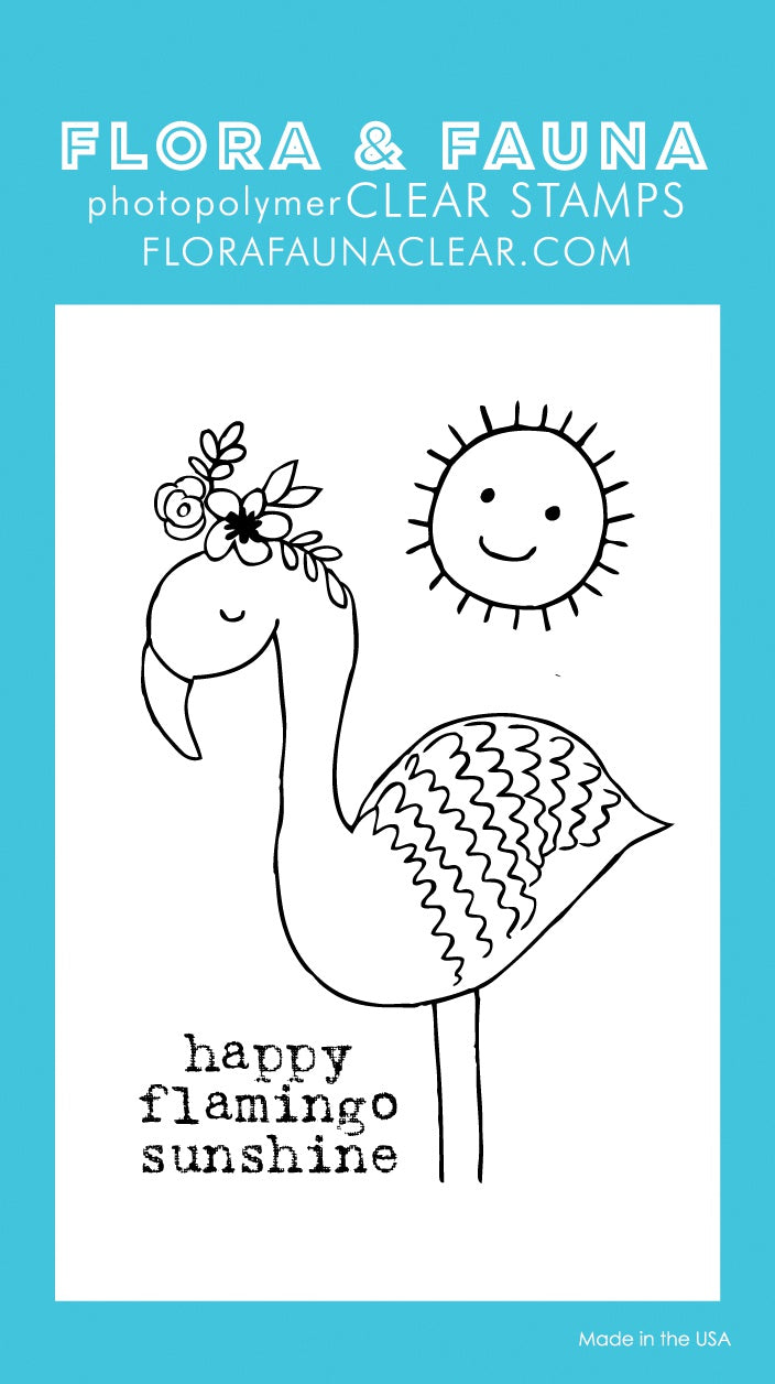 Flora & Fauna Clear Stamps Mini Flamingo Sunshine Set (20221)