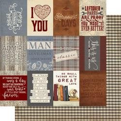 Authentique Mister Collection 12x12 Scrapbook Paper Mister Eleven (MIS011)