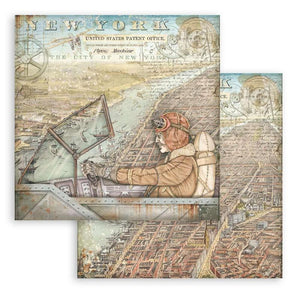 Stamperia Sir Vagabond Aviator 12x12 Scrapbook Paper New York (SBB875)