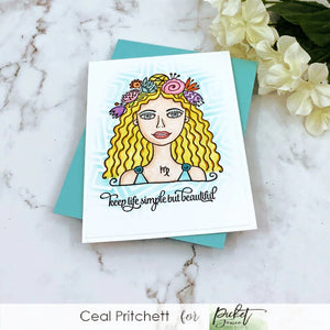 Picket Fence Studios Stamp & Die Set Virgo Girl (HG-100D)