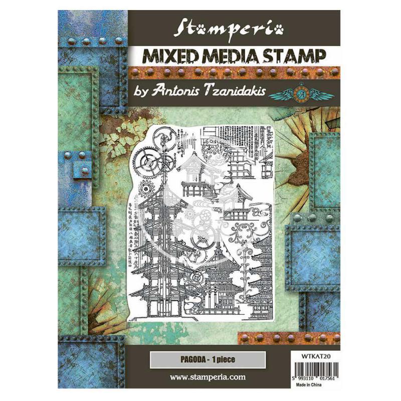 Stamperia Sir Vagabond in Japan Collection Pagoda Stamp Set (WTKAT20)