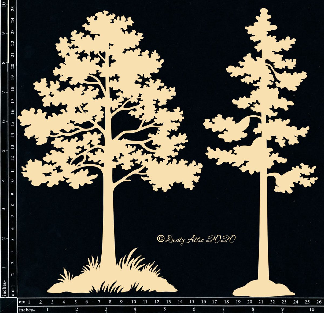 The Dusty Attic Chipboard - Park Trees Large (DA2700)