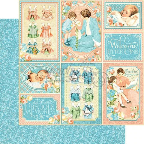 Graphic 45 Precious Memories Collection 12x12 Scrapbook Paper Pat-A-Cake (4501090)