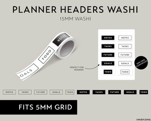 InkByJeng Washi Tape - Planner Headers (Boxed) - (W15-PH-093)